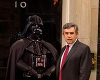 Mrs Tatcher meets PM Gordon Brown